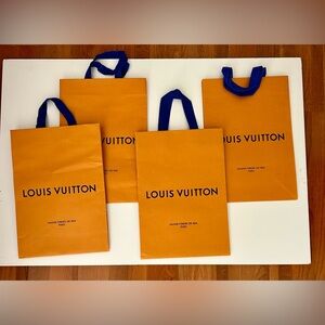 Louis Vuitton authentic Orange shopping Bag Blue Handle 14x10x5 sold separately